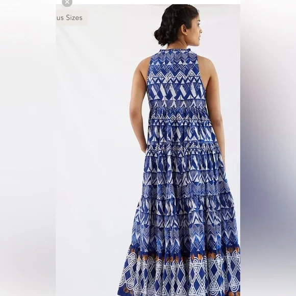 Anthropologie Tiered Abstract Maxi Dress - Picture 1 of 3